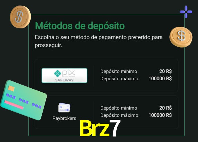O cassino Brz7 oferece uma grande variedade de métodos de pagamento